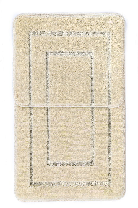Mijölnir Juego de Alfombrillas de Baño Crema 100% Polipropileno Suave y Duradero Antideslizante 50x80 cm y 40x50 cm para Baño