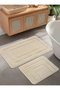 Mijölnir Juego de Alfombrillas de Baño Crema 100% Polipropileno Suave y Duradero Antideslizante 50x80 cm y 40x50 cm para Baño