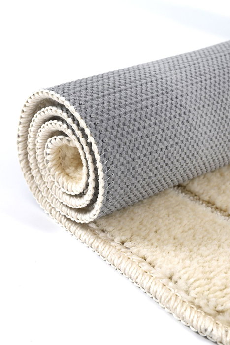 Mijölnir Juego de Alfombrillas de Baño Crema 100% Polipropileno Suave y Duradero Antideslizante 50x80 cm y 40x50 cm para Baño