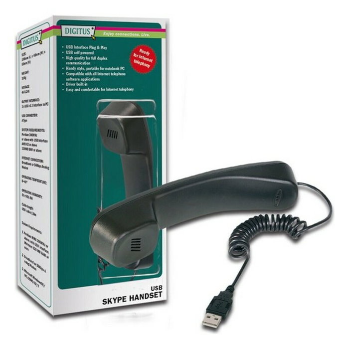 Digitus Microteléfono USB-A DA-70772 para Skype