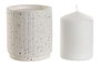 DKD Home Decor Set de 2 Velas de Parafina con Soporte Blanco