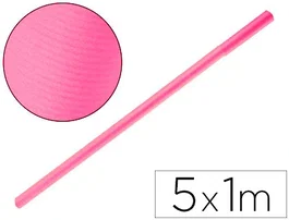 Liderpapel Rollo de Papel Kraft Rosa para Embalaje, 65 g/m2, 5 m de Largo x 1 m de Ancho, Alta Resistencia
