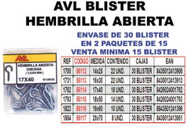 Hembrilla/Cancamo Abierta 16x30 Zincada 1731