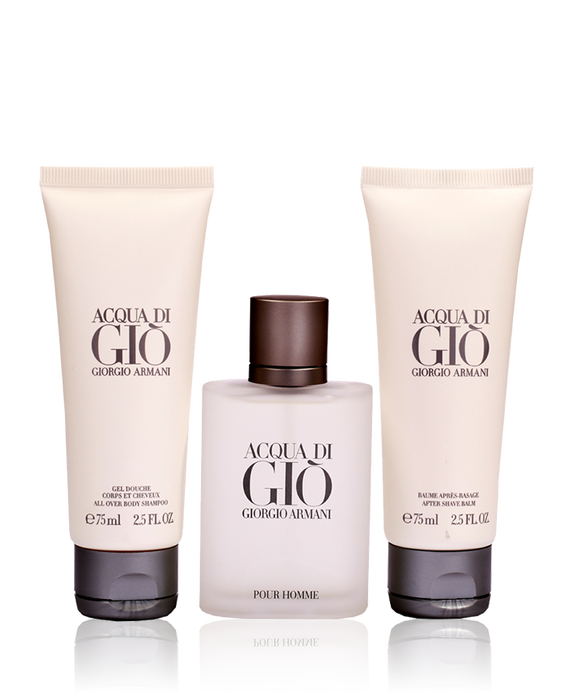 Armani Acqua Di Gio Set Eau de Toilette 50 mL + Loción Corporal 75 mL + Gel de Ducha 75 mL Armani Acqua Di Gio Set Eau de Toilette 50 mL + Loción Corporal 75 mL + Gel de Ducha 75 mL