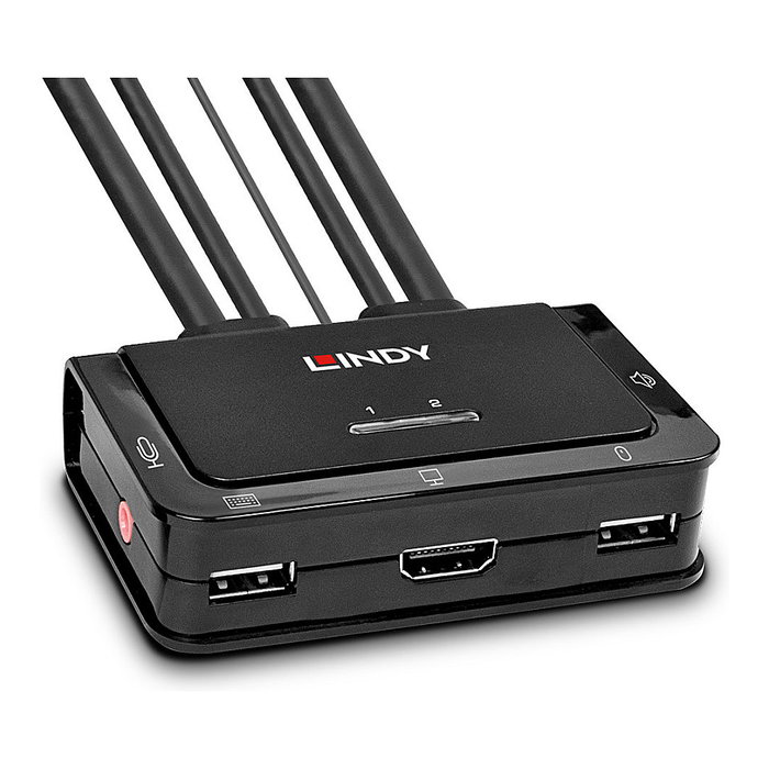 LINDY 42340 KVM Switch 2 Puertos HDMI y USB Negro