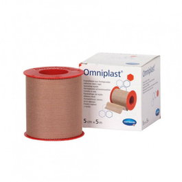 Omniplast Esparadrapo de Tela, Color Carne, 2.5 cm x 5 Metros, 1 Unidad, Vendaje Adhesivo