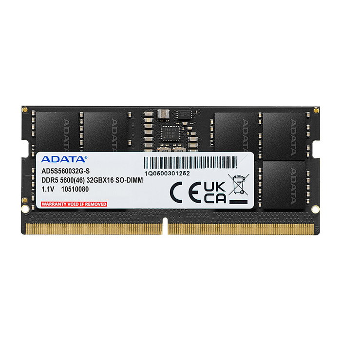 Adata Memoria DDR5 SODIMM 16 GB 5600 MHz (1x16 GB) Premier Tray Negra AD5S560016G-S Adata Memoria DDR5 SODIMM 16 GB 5600 MHz (1x16 GB) Premier Tray Negra AD5S560016G-S