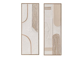 DKD Home Decor Cuadro Lienzo Abstracto 3D Surtido de 2 Piezas