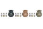 DKD Home Decor Set de 4 Quemadores de Aceites Esenciales en Gres, Colores Surtidos
