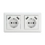DeLOCK Enchufe de pared de 2 vías con 4 puertos USB Tipo-A