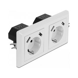 DeLOCK Enchufe de Pared Doble con 4 Puertos USB Tipo-A de 2.8A, CEE 7/3, Blanco, 250V 16A