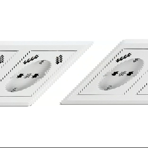 DeLOCK Enchufe de Pared Doble con 4 Puertos USB Tipo-A de 2.8A, CEE 7/3, Blanco, 250V 16A