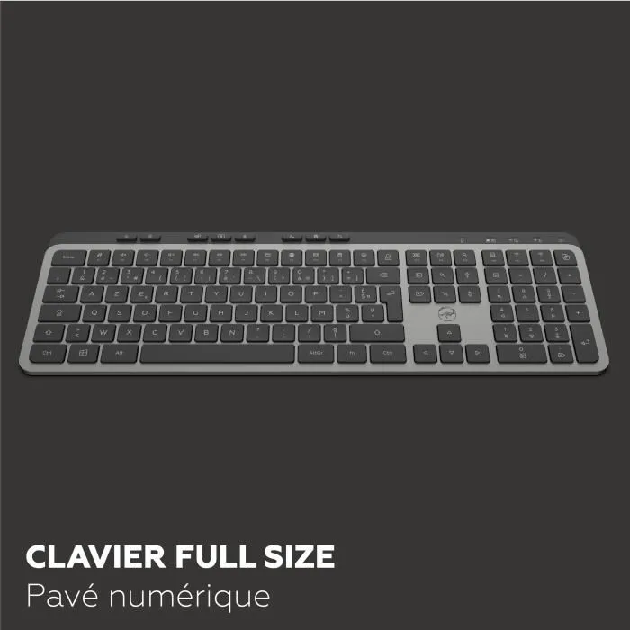 Mobility Lab Teclado KP450W Inalámbrico AZERTY FR Teclas Planas Multiconexiones Negro