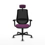 PIQUERAS Y CRESPO Silla de oficina Mardos con mecanismo Sincro, Morado y Negro