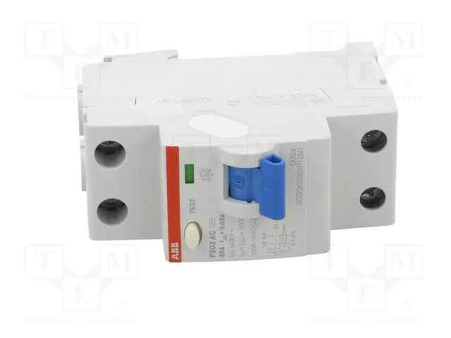 ABB Interruptor diferencial F200 25A 30mA 2 polos ABB Interruptor diferencial F200 25A 30mA 2 polos