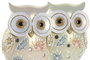 DKD Home Decor Figuras de Búho en Resina, Surtido de 2, Verde y Beige