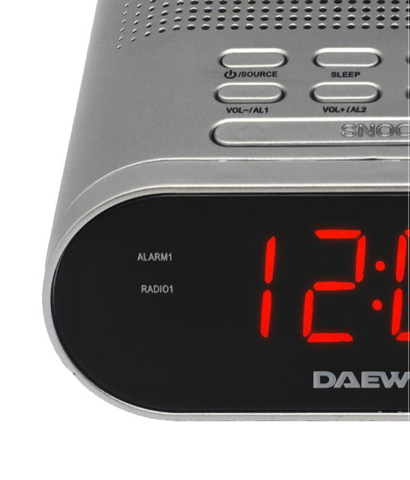 Daewoo DW1219 Radio Reloj AM/FM con Pantalla LED y Aux 3.5mm