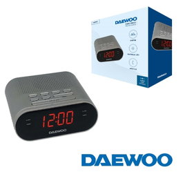 Daewoo Radio Reloj DW1219 AM/FM con salida Jack 3.5 mm