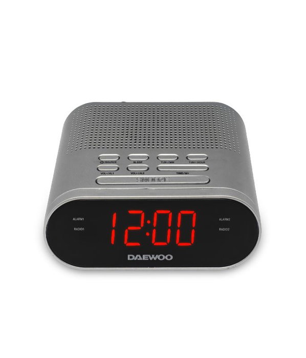 Daewoo Radio Reloj DW1219 AM/FM con salida Jack 3.5 mm