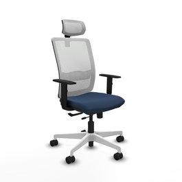 PIQUERAS Y CRESPO Silla de oficina Haches Azul marino y Blanco