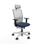 PIQUERAS Y CRESPO Silla de oficina Haches Azul marino y Blanco