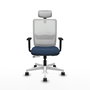 PIQUERAS Y CRESPO Silla de oficina Haches Azul marino y Blanco