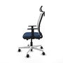 PIQUERAS Y CRESPO Silla de oficina Haches Azul marino y Blanco