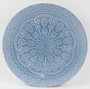 DKD Home Decor Set de 4 Platos de Gres Mandala Azul Esmaltado