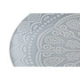 DKD Home Decor Set de 4 Platos de Gres Mandala Azul Esmaltado
