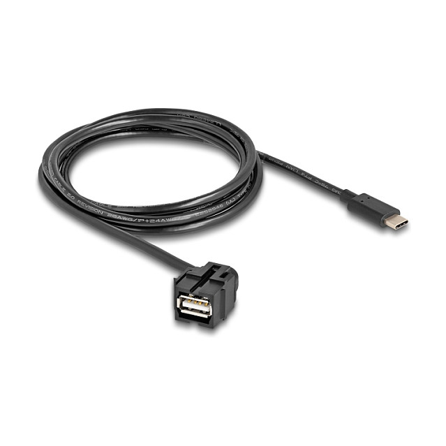 DeLOCK Módulo Keystone USB 2.0 A hembra a USB Type-C™ macho con cable 1,5 m DeLOCK Módulo Keystone USB 2.0 A hembra a USB Type-C™ macho con cable 1,5 m