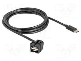 DeLOCK 88057 Módulo Keystone USB 2.0 A a USB Type-C™ con cable de 1,5 m, Negro