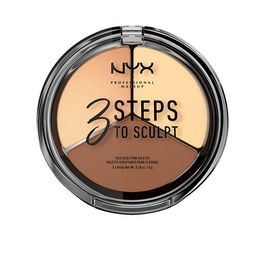 NYX Professional Makeup 3 STEPS TO SCULPT face sculpting palette #light Polvo compacto 5g