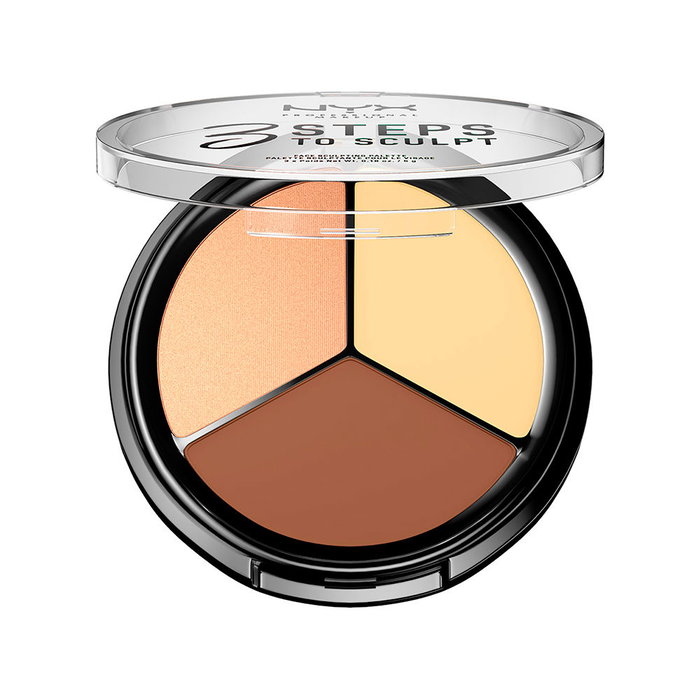 NYX Professional Makeup 3 STEPS TO SCULPT face sculpting palette #light Polvo compacto 5g
