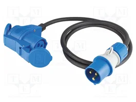 AS SCHWABE Prolongador de alimentación H07RN-F 3G2,5mm2 1,5m Negro
