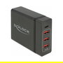 DeLOCK Cargador USB 60 W con 1 Puerto USB-C PD 3.0 y 3 Puertos USB-A para Carga Rápida