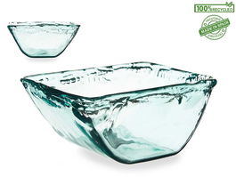 Giftdecor Centro de Mesa de Vidrio Transparente Reciclado 25 cm (Set de 2)