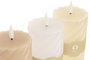 DKD Home Decor Vela Led Basicos Beige Blanco 7x17x7 cm (6 Unidades)