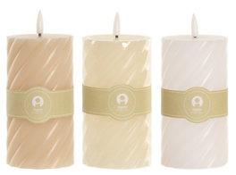 DKD Home Decor Vela Led Basicos Beige Blanco 7x17x7 cm (6 Unidades)
