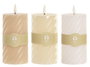 DKD Home Decor Vela Led Basicos Beige Blanco 7x17x7 cm (6 Unidades)