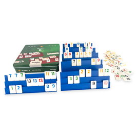 Deqube Rummy D00346 - Juego de Cartas para 6 Jugadores con Caja Metálica - Edición Ampliada - Idioma English, Portugués, Español