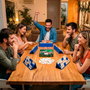 Deqube Rummy D00346 - Juego de Cartas para 6 Jugadores con Caja Metálica - Edición Ampliada - Idioma English, Portugués, Español