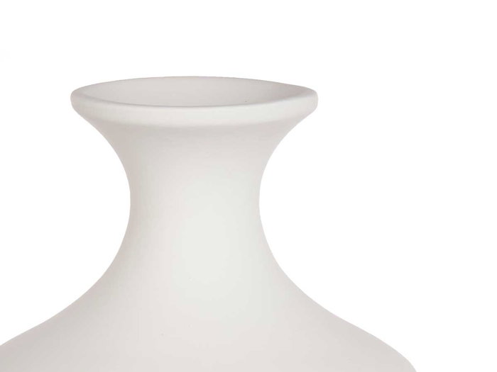 Giftdecor Jarrón Cerámica Cuello Estrecho 39 cm Blanco - 21x21x39 cm (2 Unidades)