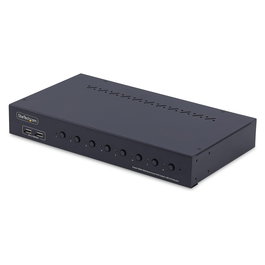 StarTech Conmutador KVM HDMI de 8 Puertos con Montaje en Rack 1U - Switch 4K Ultra HD a 60Hz, HDMI 2.0, Control para 8 Ordenadores, USB Hub, TAA