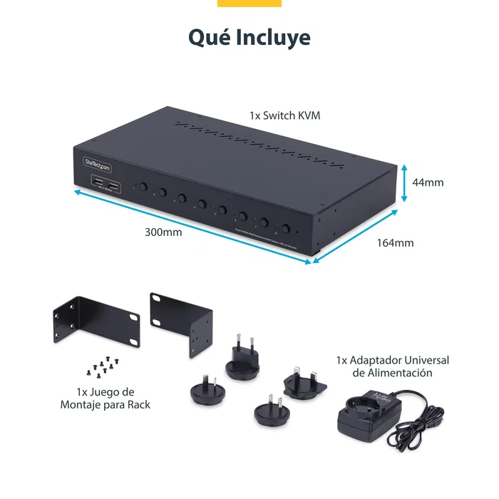 StarTech.com Switch KVM de 8 Puertos HDMI 4K 60Hz con Kit de Montaje 1U StarTech.com Switch KVM de 8 Puertos HDMI 4K 60Hz con Kit de Montaje 1U