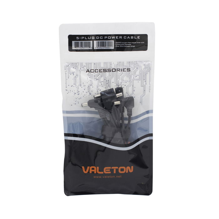 VALETON Cable de Alimentación DC para 5 Pedales 24AWG Cobre Libre de Oxígeno 3.5mm Más de 25cm entre Conectores VALETON Cable de Alimentación DC para 5 Pedales 24AWG Cobre Libre de Oxígeno 3.5mm Más de 25cm entre Conectores