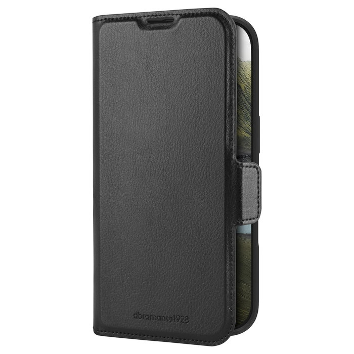 dbramante 1928 Oslo Pro Funda Tipo Folio para iPhone 16 Pro Negra con Soporte y Bolsillos para Tarjetas