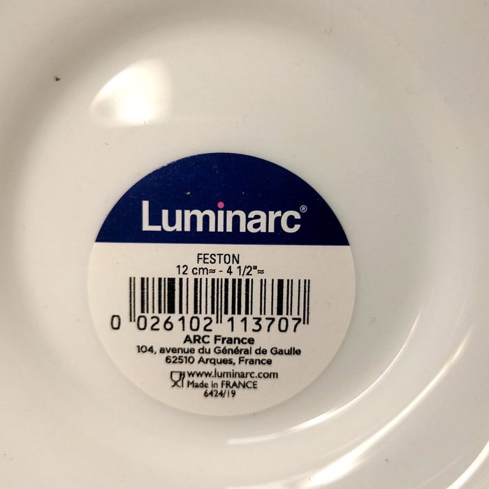 Luminarc Bol Opal Feston Blanco 12 cm