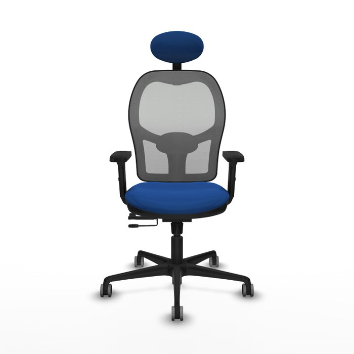 PIQUERAS Y CRESPO Silla de oficina Jorquera con mecanismo Sincro/Traslack, Azul y Gris