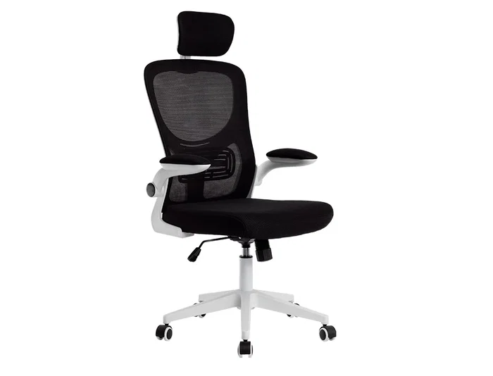 Q-connect Silla Ergonómica Pal ermo Alt Max 1300 Anc 610 Prof 600 Ruedas Premium Malla Base Nylon Reposacabezas Soporte Lumbar Color Blanco Negro