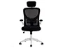 Q-connect Silla Ergonómica Pal ermo Alt Max 1300 Anc 610 Prof 600 Ruedas Premium Malla Base Nylon Reposacabezas Soporte Lumbar Color Blanco Negro